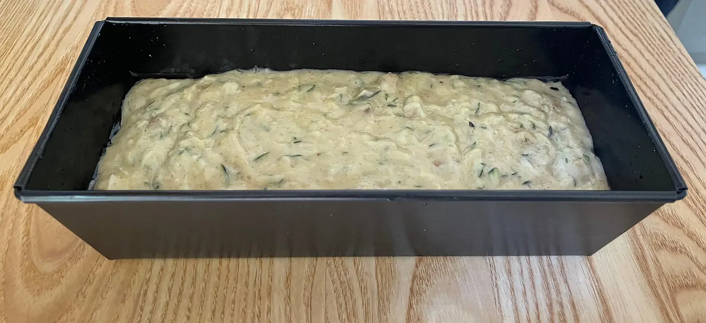 Viral zucchini bread loaf raw dough