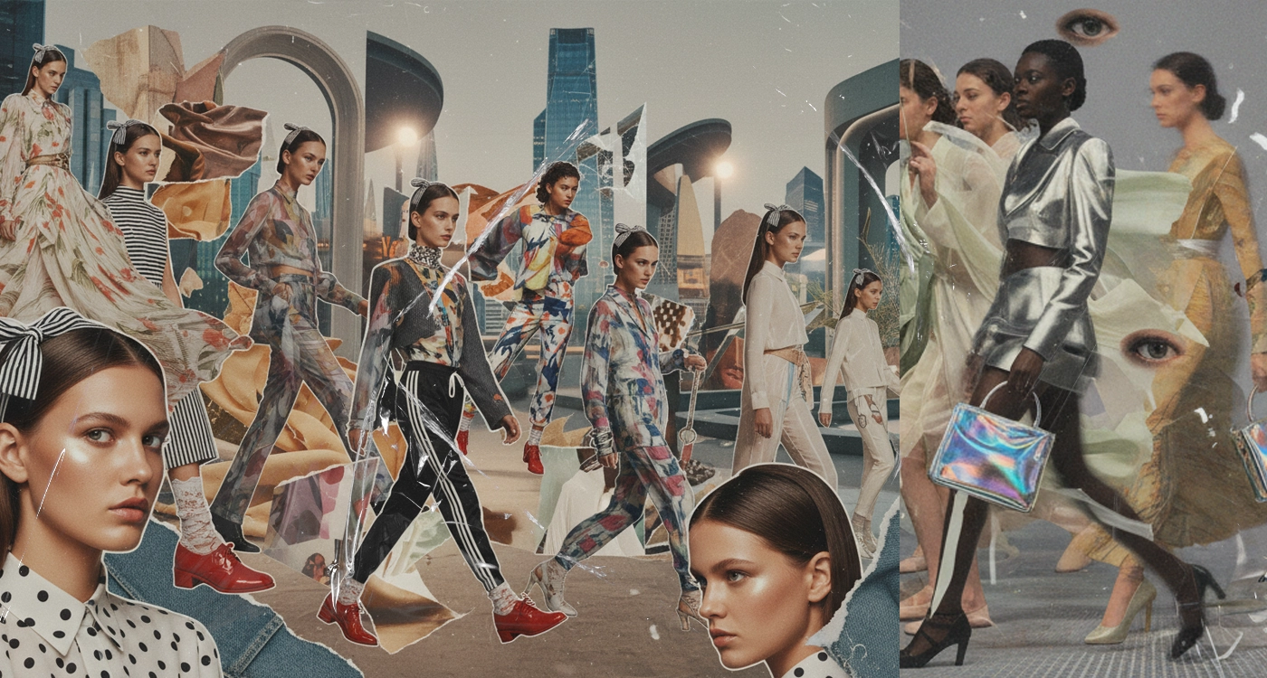 Polka dot fashion styling with sheer layers